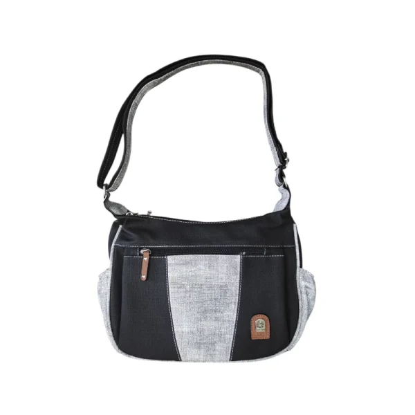 Bolso Bandolera Negro y Gris