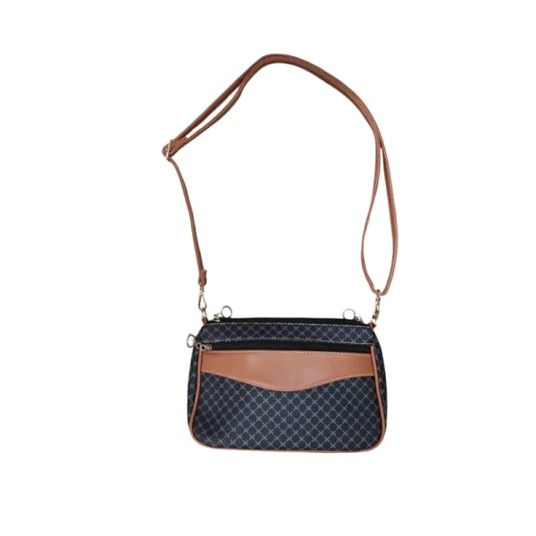 Bolso de mano negro, marrón y azul