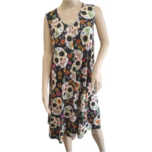 Vestido Calaveras Negro