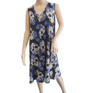 Vestido Calaveras Azul