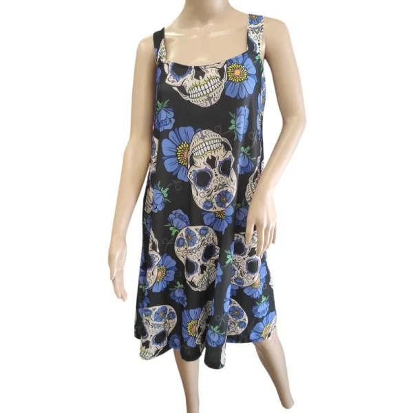 Vestido Calaveras Azul