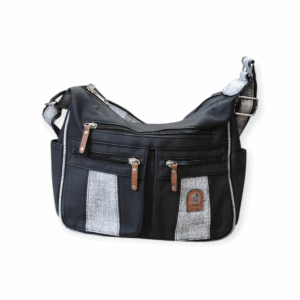 Bolso bandolera negro y gris